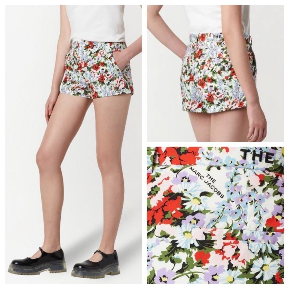 Marc Jacobs the short floral-print pattern logo shorts 28733